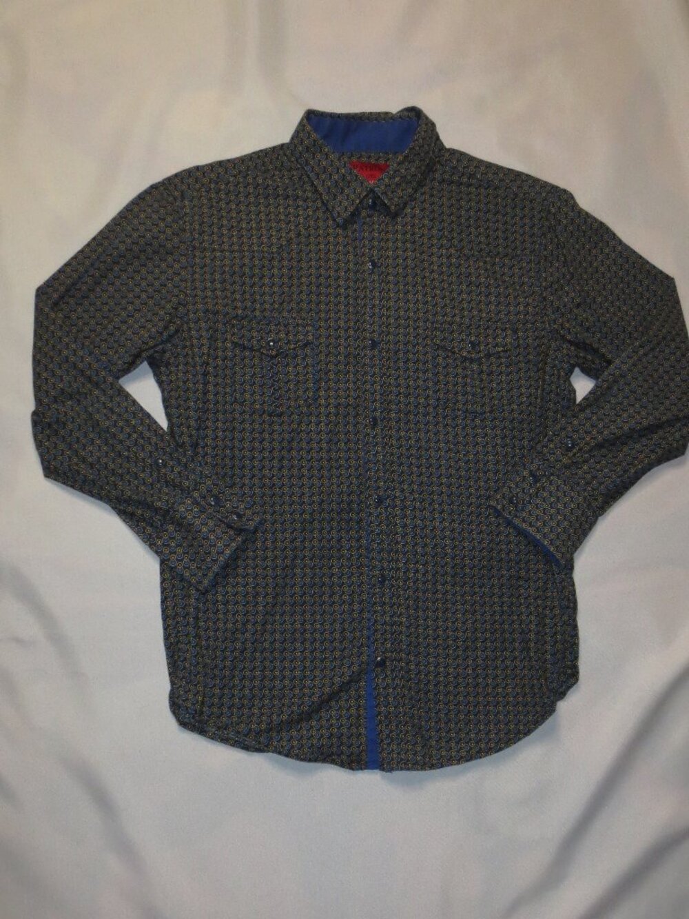 PATRON boys SHIRT blue SNAPS western COWBOY red label RODEO SIZE 16